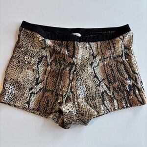 BN9 Sequin Animal Print‎ Shorts Women XS Y2K Party Shorts